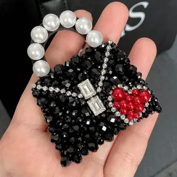 비즈 자수 백참 반짝이는 펄 백 브로치