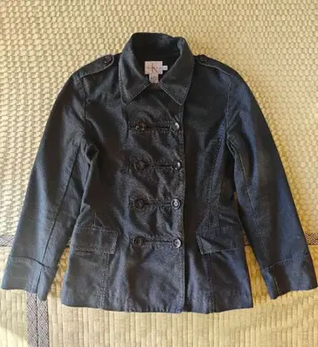 캘빈 클라인 진스 트렌치코트 숏 기장 그린