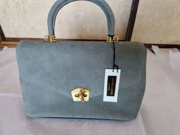 그레이 스웨이드 핸드백 숄더 스트랩 포함