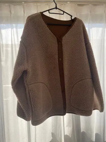 플리스 오버 사이즈 자켓 베이지