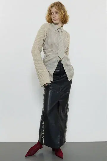 Maison Special Vegan Leather Tight Skirt