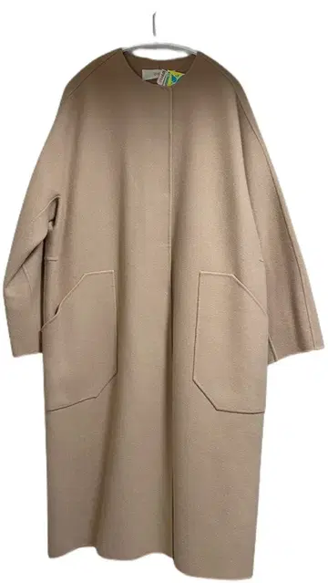 CYCLAS 울 더블 페이스 노카라 코트