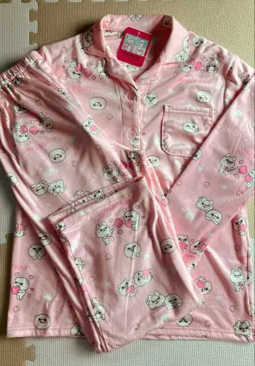 요시 스탬프 긴팔 룸웨어 파자마 L 사이즈 핑크 상하의 세트