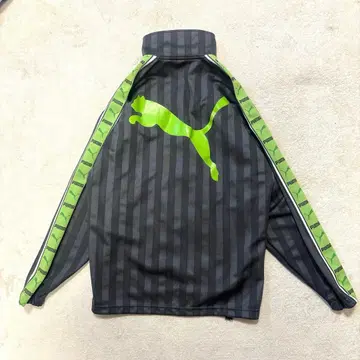 레어 컬러 새상품급 PUMA 스트라이프 자켓 그레이/그린 y2k
