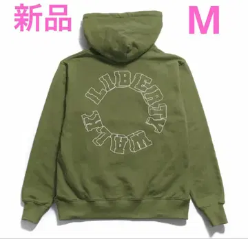 LIBERTYWALK 상의 후드티 카키 프린트 자수 로고 파일