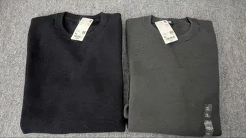 워셔블 스트레치 밀라노 리브 크루넥 스웨터 2장 세트 미사용품