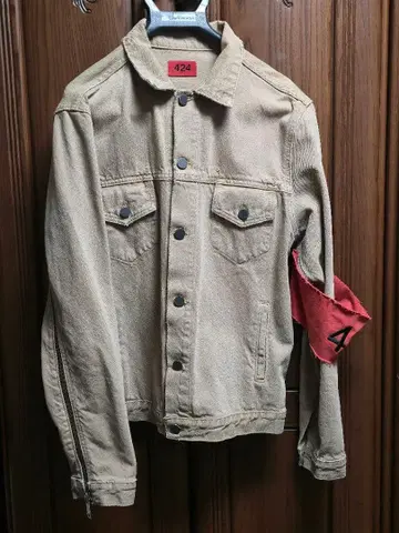 424 베이지 데미지 데님 자켓