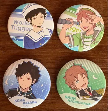 월드 트리거 캔뱃지 카자마 소야 미도리카와 슌