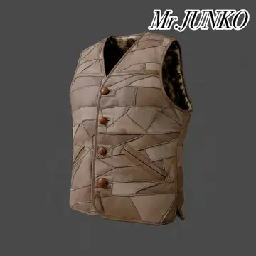 새상품급 미스터 준코 양가죽 가죽 베스트 무스탕 보아 안감 빈티지