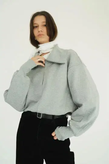 CLANE 하프 지퍼 숏 상의 HALF ZIP SHORT TOPS