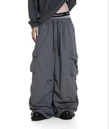 와이드 실루엣 허리밴딩 나일론 카고 팬츠 [ MASONPRINCE ]