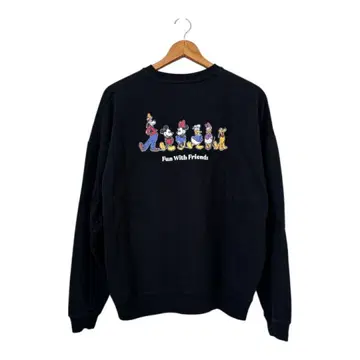 프릭스스토어 Disney 미키 프렌즈 맨투맨 트레이닝복 블랙