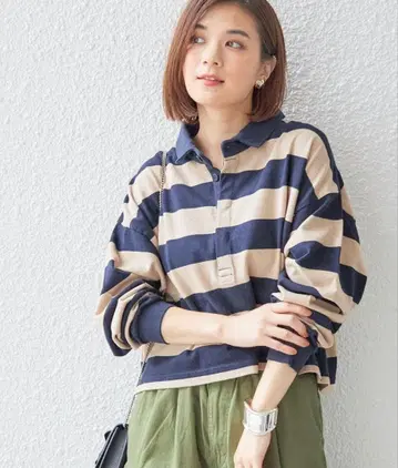 SHIPS 별주 SPORT CLAD 보더 숏 라거 셔츠