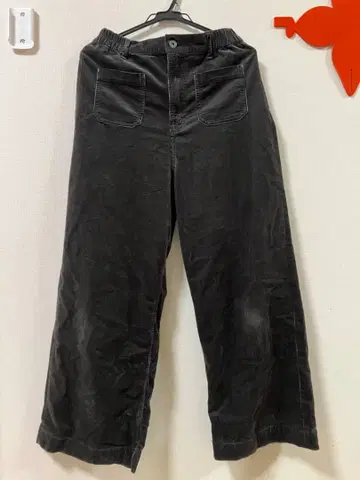 블랙 코듀로이 와이드 팬츠