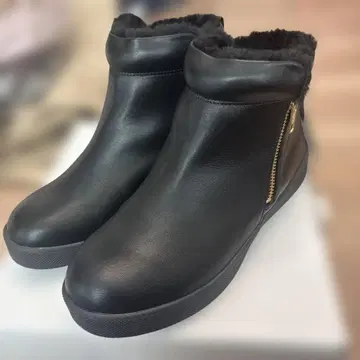 발수 보온 깔창 부츠 PU 블랙