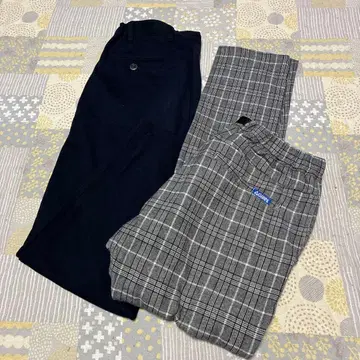 INHERIT 다크 네이비, GERRY 그레이 체크 무늬 팬츠 2세트