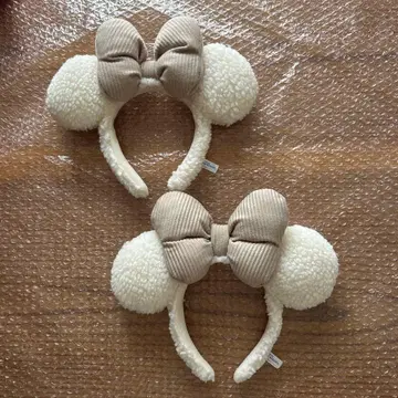 디즈니 머리띠 2개 보아 리본 화이트 내추럴