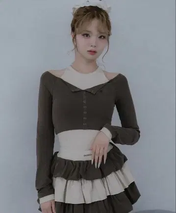 미개봉 새상품 Darich 다리치 오프숄더 레이어드 리브 상의