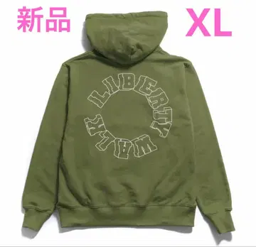 LIBERTYWALK 상의 후드티 카키 프린트 자수 로고 파일