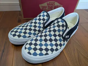 VANS 반스 체커 패턴 슬립온 파랑/네이비/화이트 사이즈 28.5