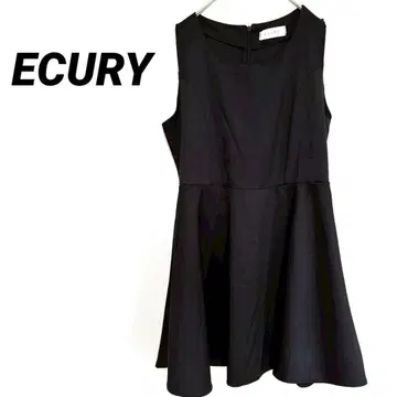 2253M 에큐리 슬리브리스 원피스 무릎 기장 페플럼 튜닉 블랙