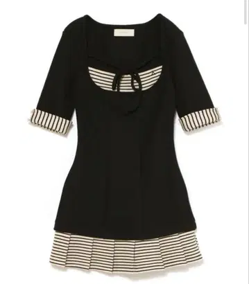 당일 발송 andmary 블랙 Aiden pleats mini dress