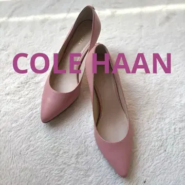 컨디션 최상 23.5 핑크 스틸레토 펌프스 골드 버튼