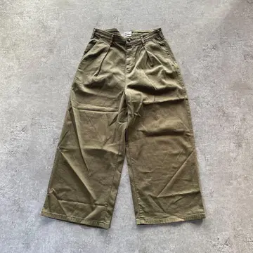 K1709 썸씽 와이드 팬츠 깔끔함 성숙/러블리 루즈핏 M 카키