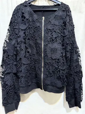 antiqua pattentorso 전체 레이스 블루종 블랙 점퍼