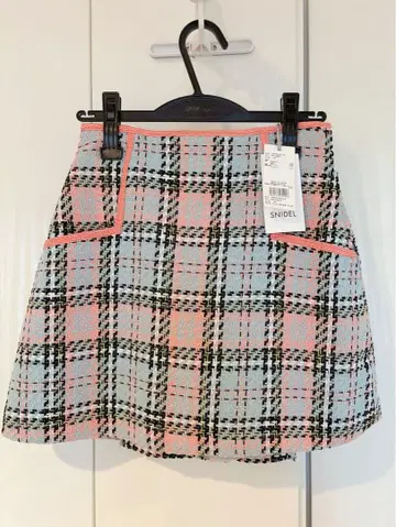 SNIDEL 체크 무늬 미니 스커트 00 (XS)