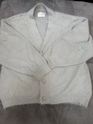 Welise 리치 샤기 패브릭 오버 사이즈 니트 가디건