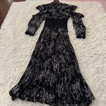 스나이델 허리 리브 셔츠 원피스 플리츠 플레어 A라인