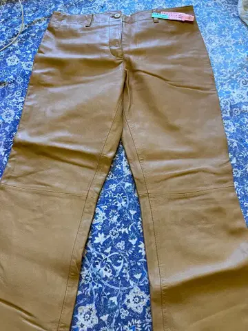 브라운 가죽 팬츠 M (EUR 36)