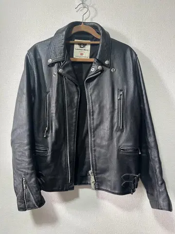 666 Leather Wear 블랙 가죽 자켓 36