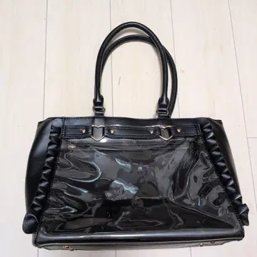 자카마트 이타백 하트 버클 인조 가죽 프릴 토트백 A4