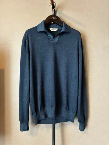 GRAN SASSO 다크 블루 니트 피케 셔츠