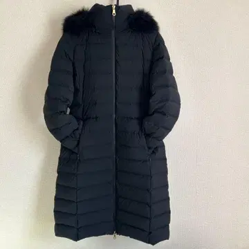 퍼 달린 롱 다운 자켓 블랙
