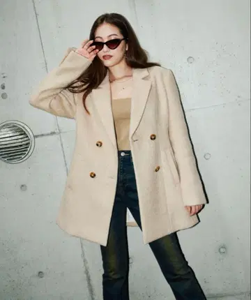 BLONDEY 미디 울 더블 코트