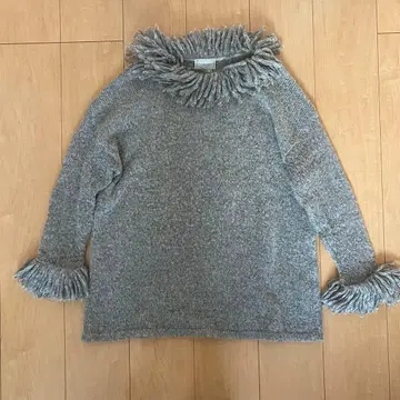 타프 빈티지 구매 프린지 그레이 니트