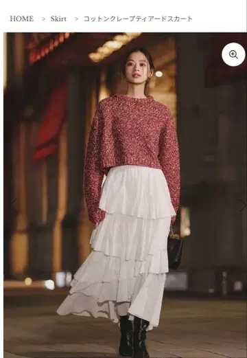 코튼 크레이프 캉캉 스커트 anuans