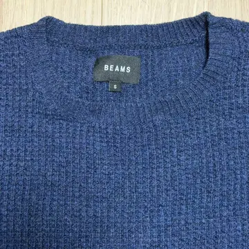 [ BEAMS ] 네이비 울 x 나일론 혼방 스웨터 S
