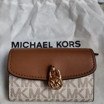 MICHAEL KORS 미니 3단 폴더형 지갑 브라운/아이보리