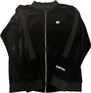 STARTER 벨로아 느낌 지퍼 자켓 블랙 셔츠 저지