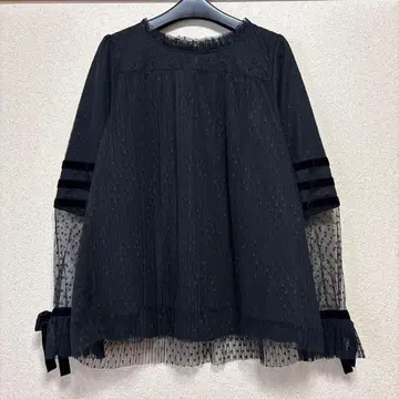 소말리아 블랙 시스루 긴팔 상의