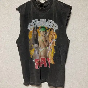 SHAKA WEAR 빈티지 슬리브리스 L 사이즈 다크 그레이