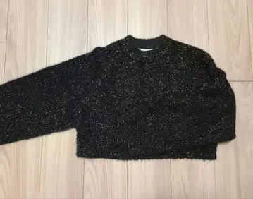 MOUSSY 글리터 크롭 스웨터 니트