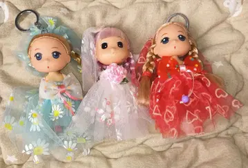 컬러풀 인형 3체 세트 (키링 포함)