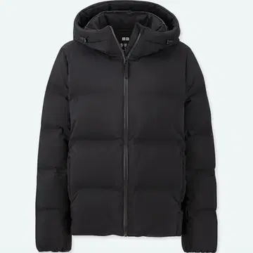 UNIQLO 심리스 다운 자켓 후드티 블랙
