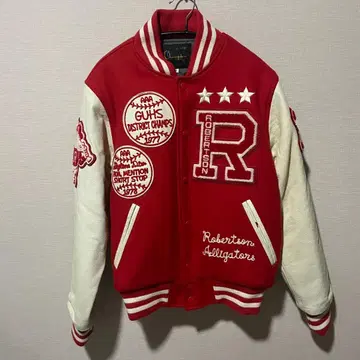 CHAMPION 바시티 자켓 레드