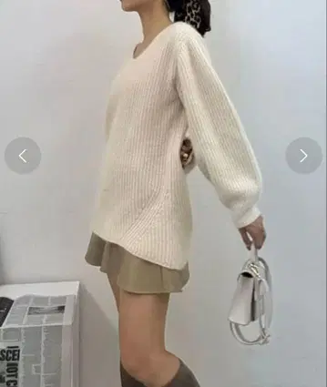 [ rienda ] 라쿤 울 혼방 니트 상의 베이지 F